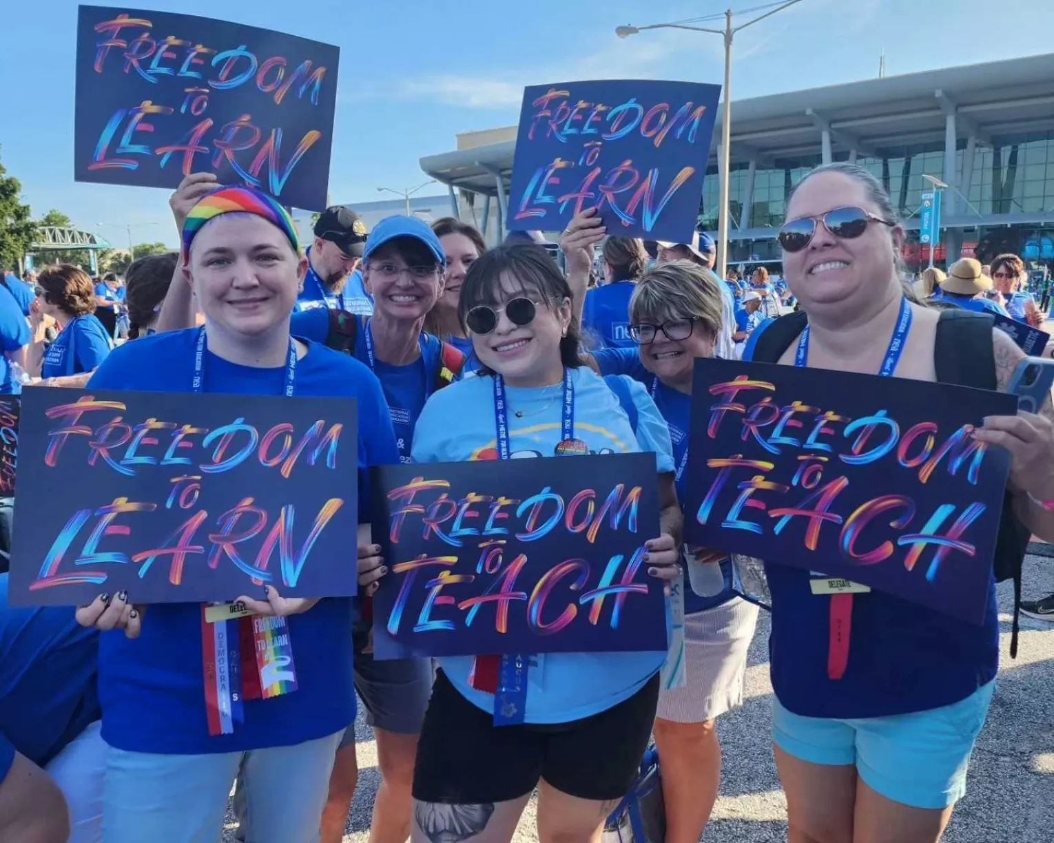 UEA members at the Freedom to Learn Rally in 2023
