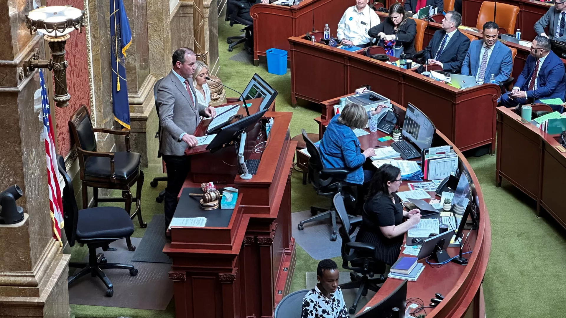 Mike Schultz on floor. 