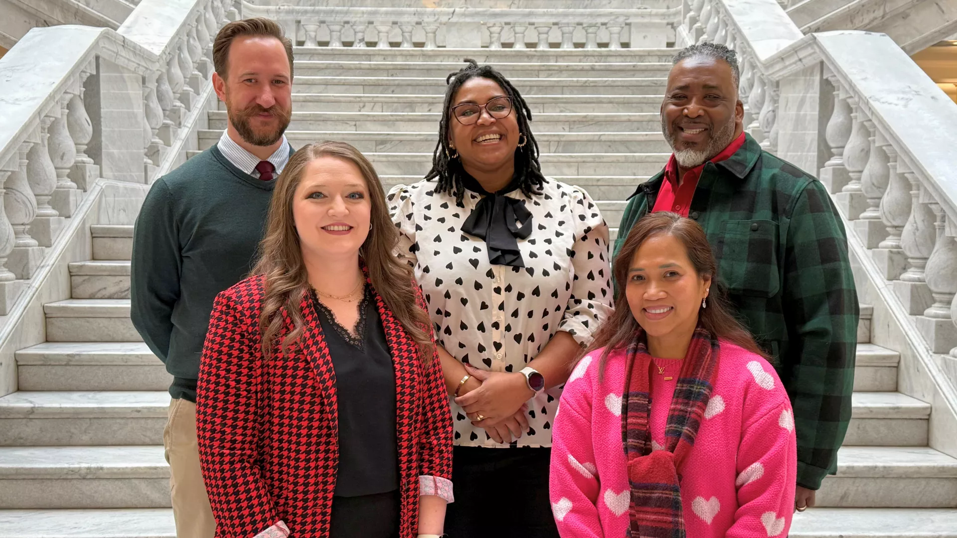 UEA equity ambassadors on the steps of the capitol.