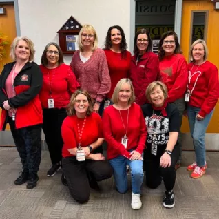 Group holds up Union Strong sign