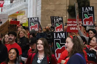 Crowd at capitol rally.