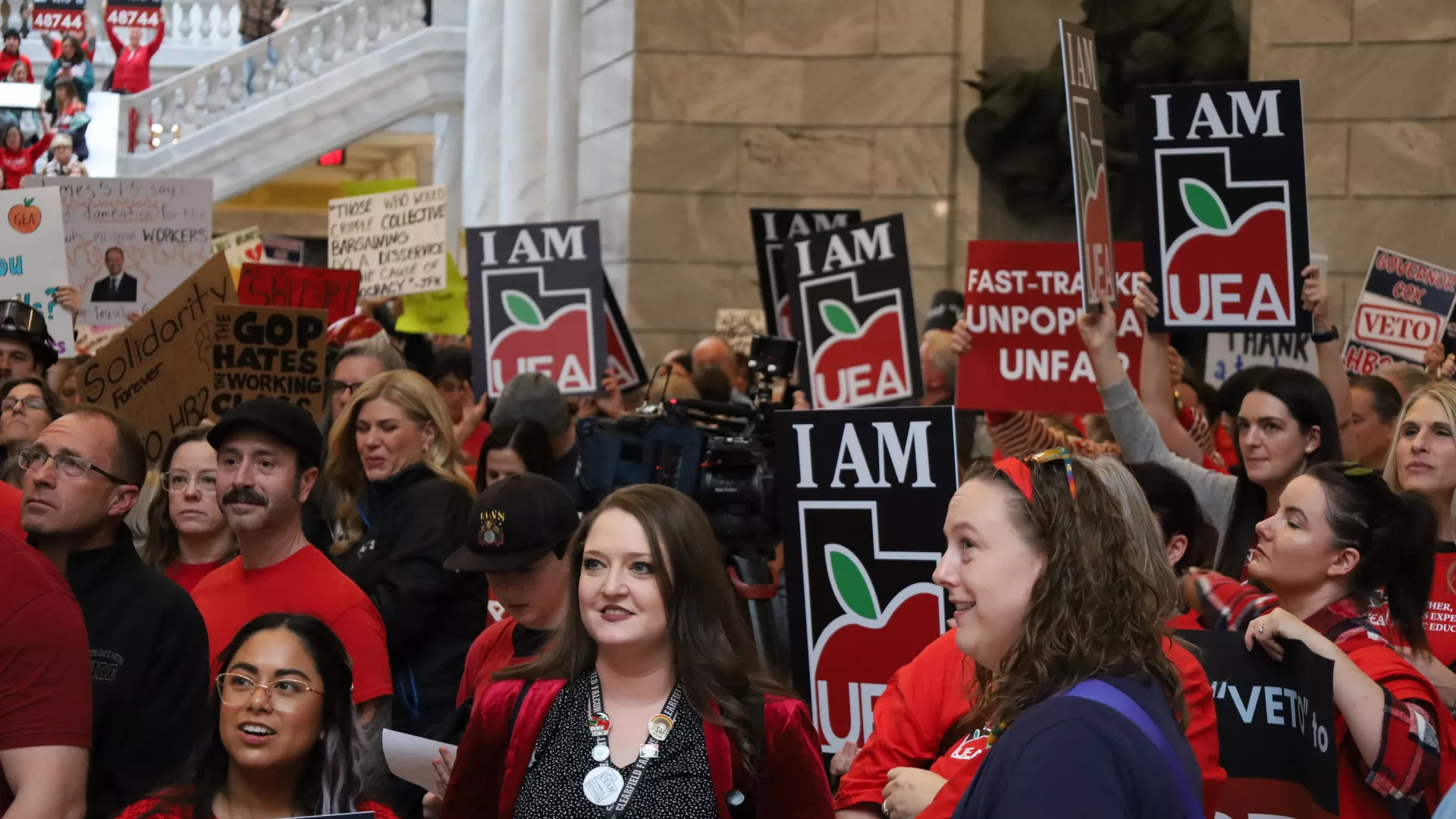 Crowd at capitol rally.