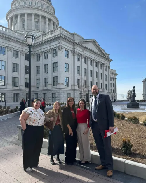 Group standing out front of capitol