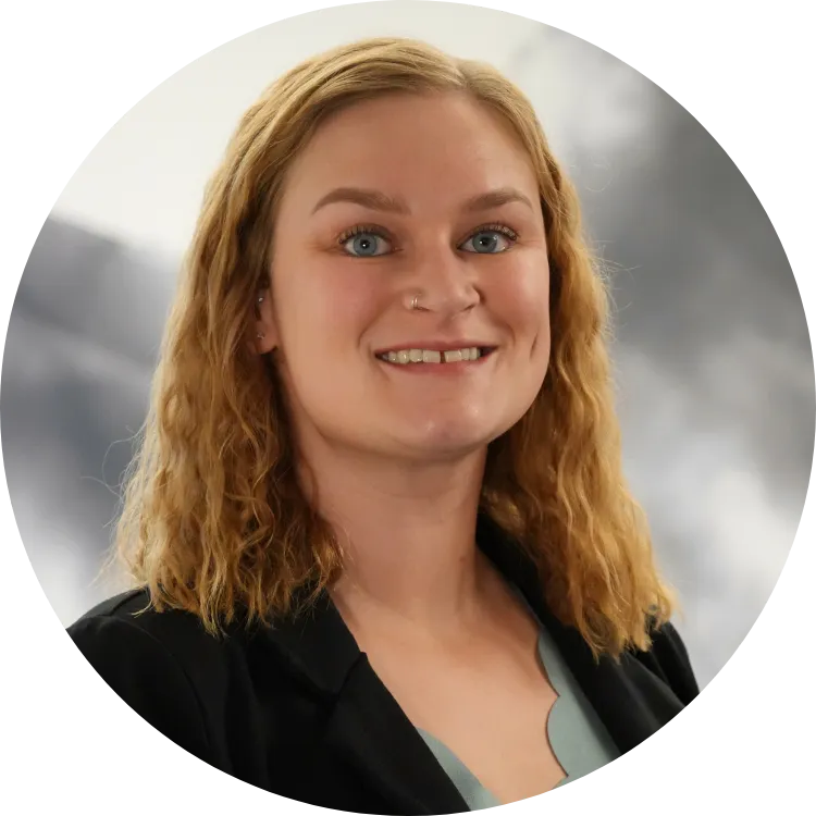 Woman smiling with blonde hair