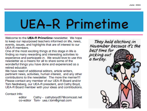"Welcome to the UEA-R Primetime Newsletter."