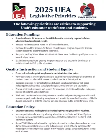 A list of UEA legislative priorities in 2025. 